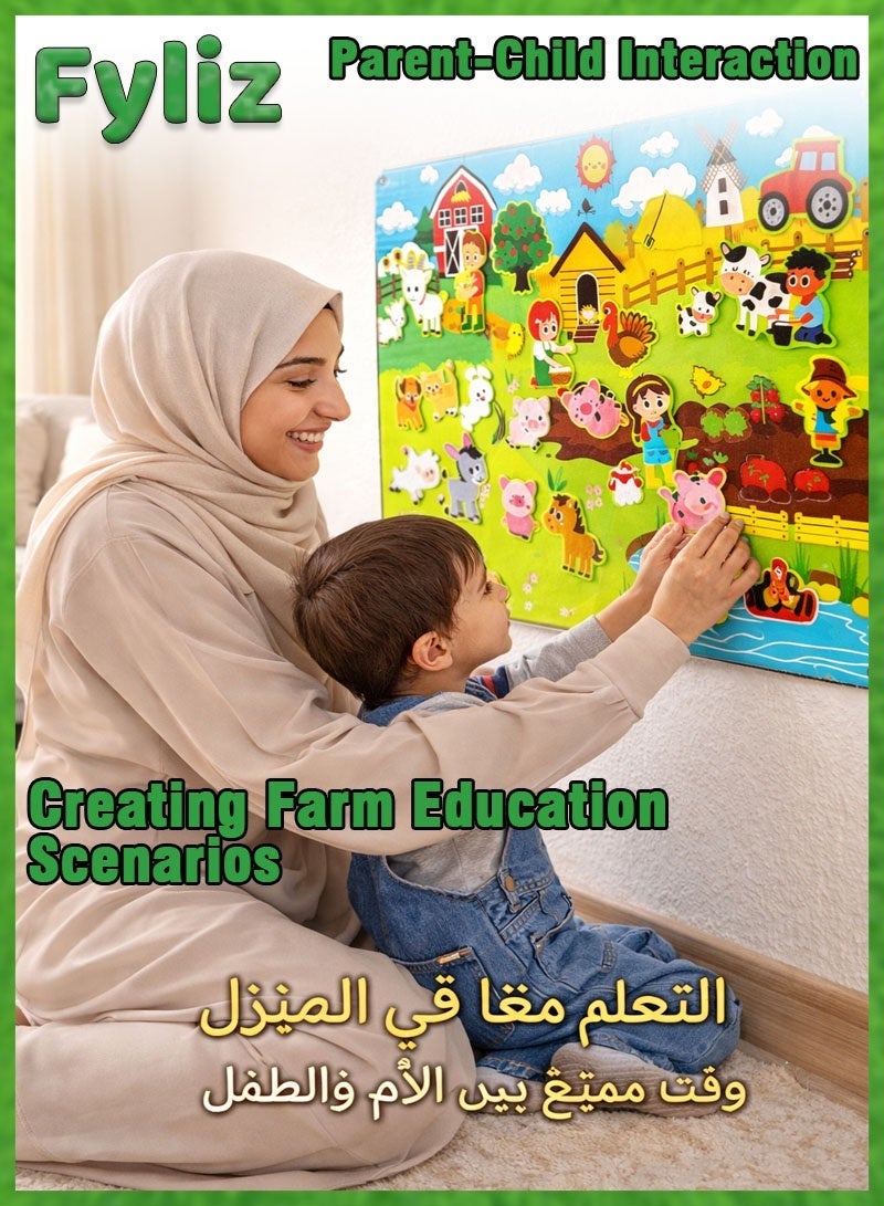 Fyliz 41PCS Farm Animals Felt Story Board Set - Preschool Barnyard Theme Interactive Storytelling Kit, Wall Hanging Busy Board for Toddlers Kids 4+, Early Learning Educational Play Toys - Image 4